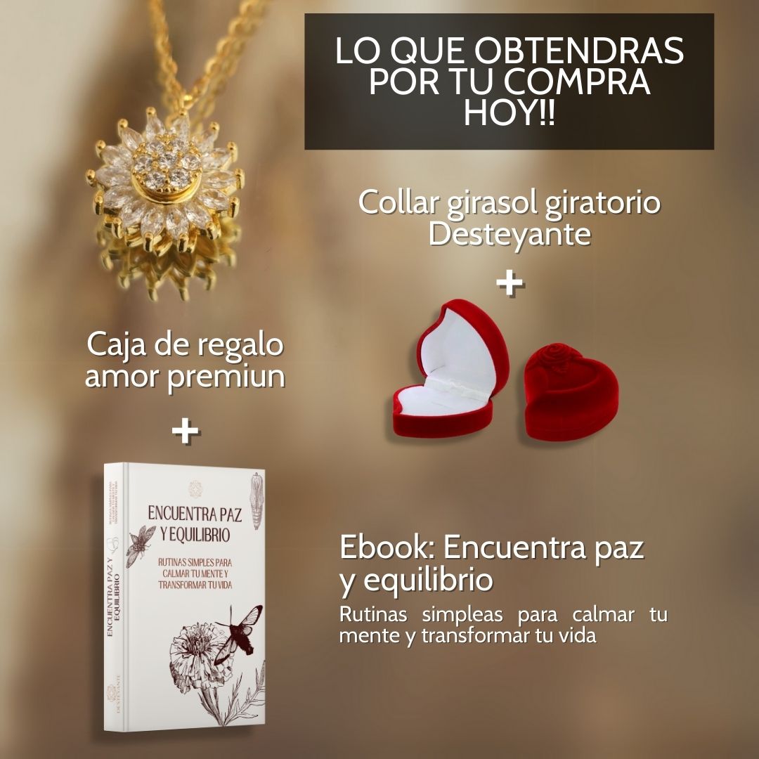 Collar Girasol Antiestrés – Un Regalo de Amor y Serenidad