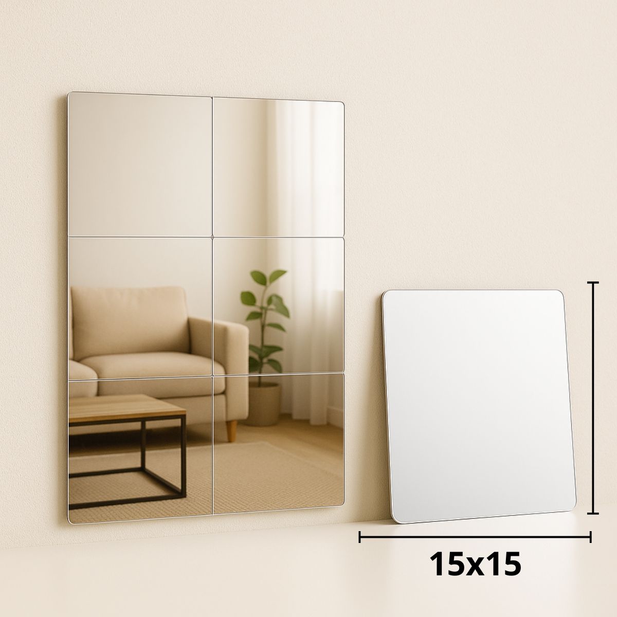Kit Premium de Espejos Cuadrados Adhesivos (x10) – Transforma tu Hogar con Estilo y Luz + Brinde Exclusivo