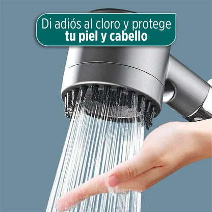 LuxHydra Pro - Transforma tu ducha en un SPA de lujo:  agua purificada, alta presión, 3 modos de chorro