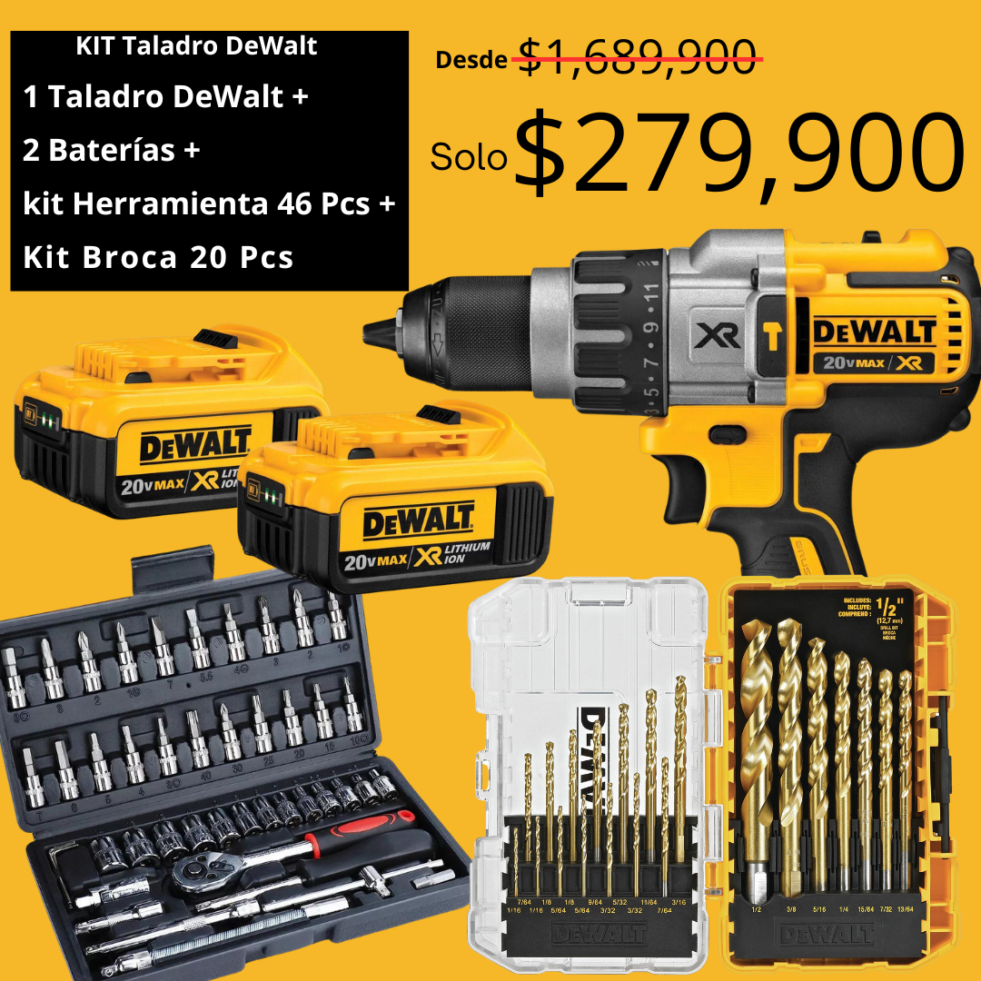 Kit Taladro Inalámbrico 2 Baterías Kit Herramienta 46 Pcs Kit Broca 20 Pcs Titanio Contra Entrega Envío Gratis
